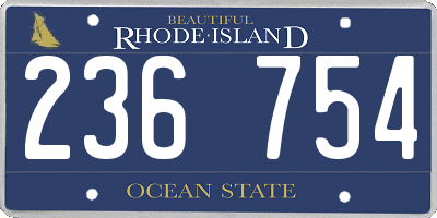RI license plate 236754
