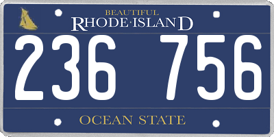 RI license plate 236756