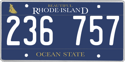 RI license plate 236757