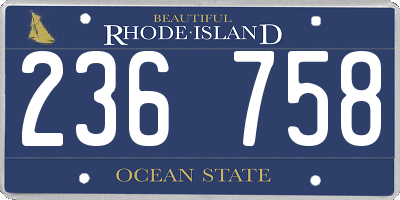 RI license plate 236758