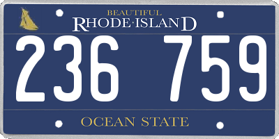 RI license plate 236759