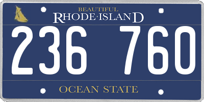 RI license plate 236760