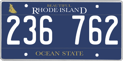 RI license plate 236762