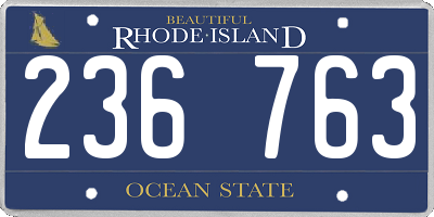 RI license plate 236763