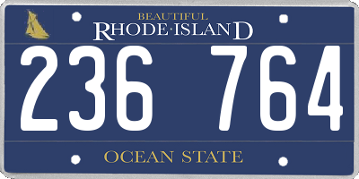 RI license plate 236764