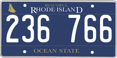 RI license plate 236766