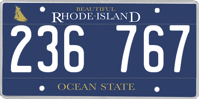 RI license plate 236767