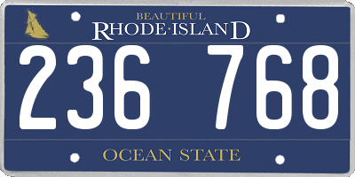 RI license plate 236768