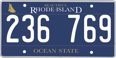 RI license plate 236769