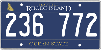 RI license plate 236772