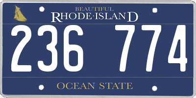 RI license plate 236774