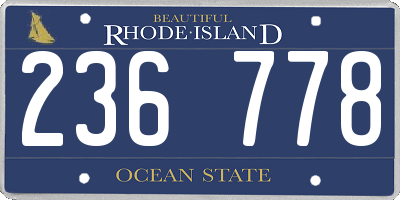 RI license plate 236778