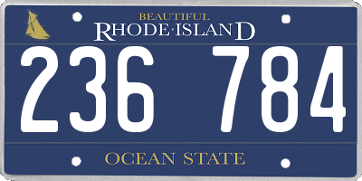 RI license plate 236784