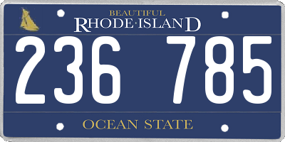RI license plate 236785