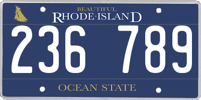 RI license plate 236789