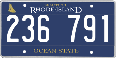 RI license plate 236791