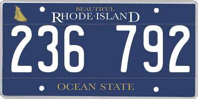 RI license plate 236792
