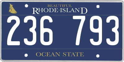 RI license plate 236793