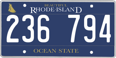 RI license plate 236794