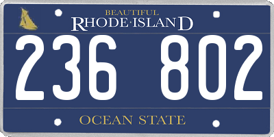 RI license plate 236802