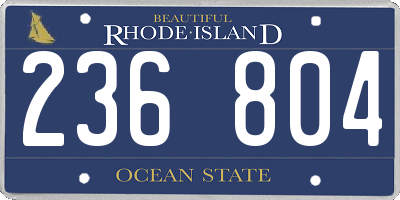 RI license plate 236804