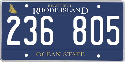RI license plate 236805
