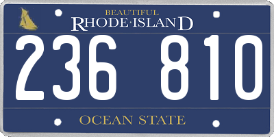 RI license plate 236810
