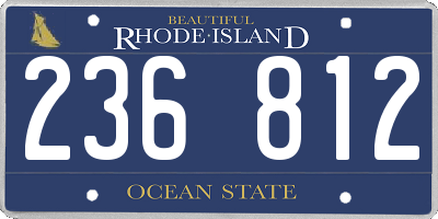 RI license plate 236812