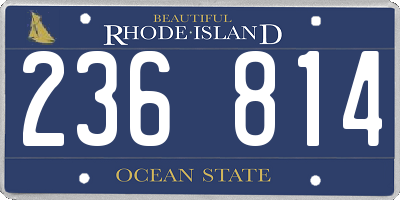 RI license plate 236814