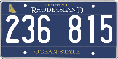 RI license plate 236815