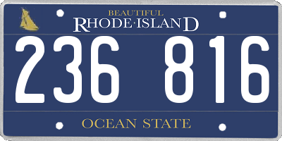 RI license plate 236816