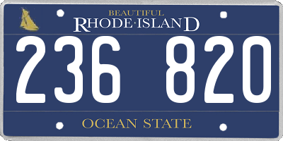 RI license plate 236820