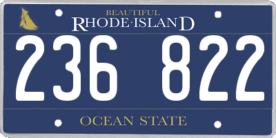 RI license plate 236822