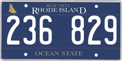 RI license plate 236829