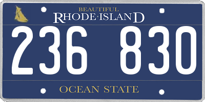 RI license plate 236830