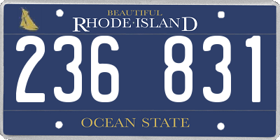 RI license plate 236831