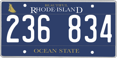 RI license plate 236834