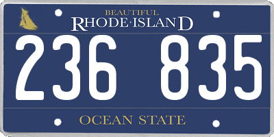 RI license plate 236835