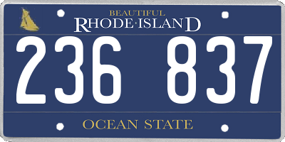 RI license plate 236837