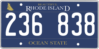 RI license plate 236838