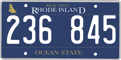 RI license plate 236845