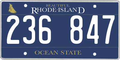 RI license plate 236847