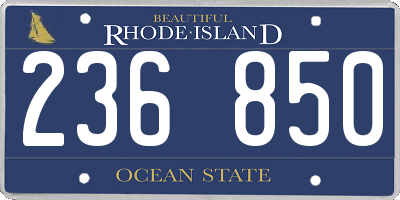 RI license plate 236850