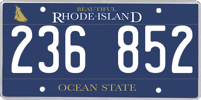 RI license plate 236852