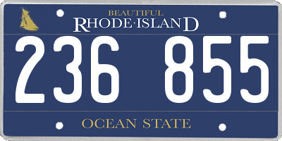 RI license plate 236855