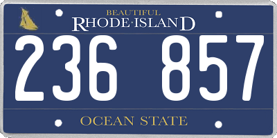 RI license plate 236857
