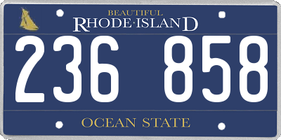 RI license plate 236858
