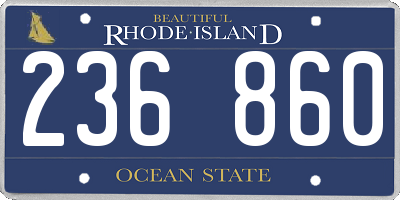 RI license plate 236860