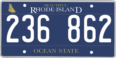 RI license plate 236862