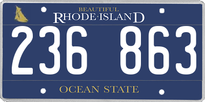 RI license plate 236863